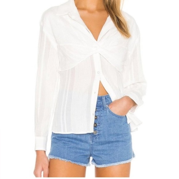 L'Academie REVOLVE brand The Coline Top White Button-Down Shirt- EUC- size S - Picture 2 of 9